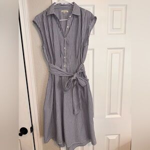 Max Studio Blue Striped Midi Dress